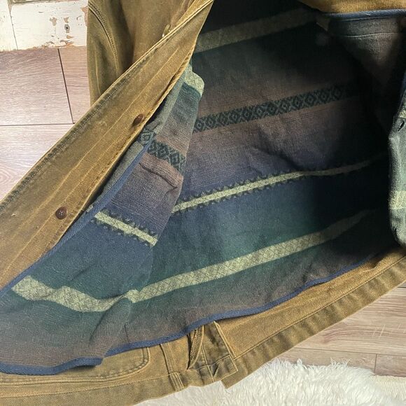 THE TERRITORY AHEAD Men’s Lined Barn Chore Jacket Coat Size Medium Brown READ - Picture 10 of 15